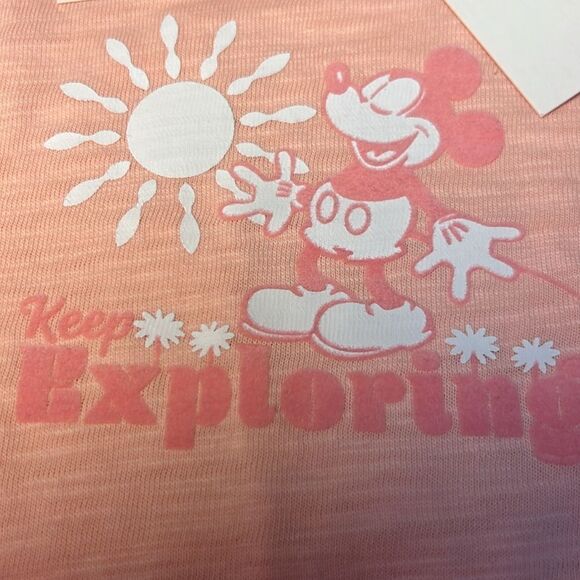 Janie and Jack 100048906 Peach Disney Mickey Mouse Explorer Tee NWT - Picture 7 of 9